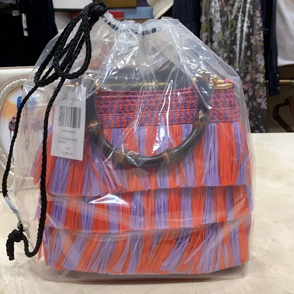 ERIC JAVITS LIL’ MAMBO STRAW BAG IN FIESTA - Picture 11 of 13